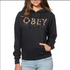 OBEY worldwide propaganda gray floral hoodie size small
